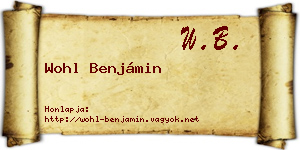Wohl Benjámin névjegykártya